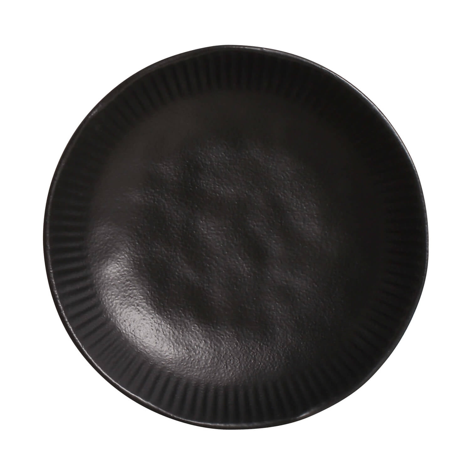 Handcrafted Matte Black Porcelain Salad/Dessert Plate Set