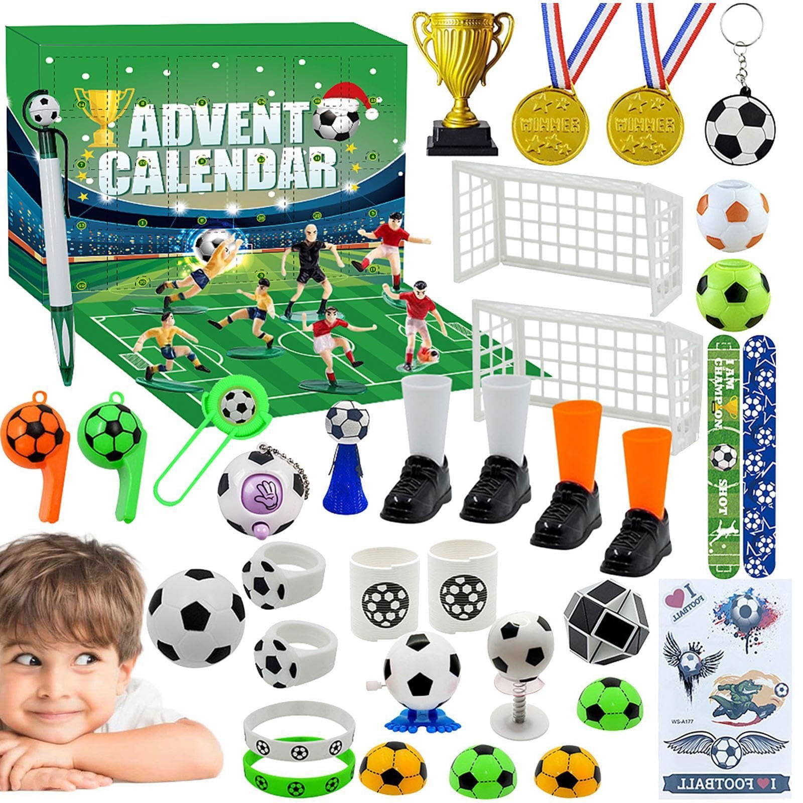 Linjieee 2025 Advent Calendar Soccer Kit 24 Days Football Accessories