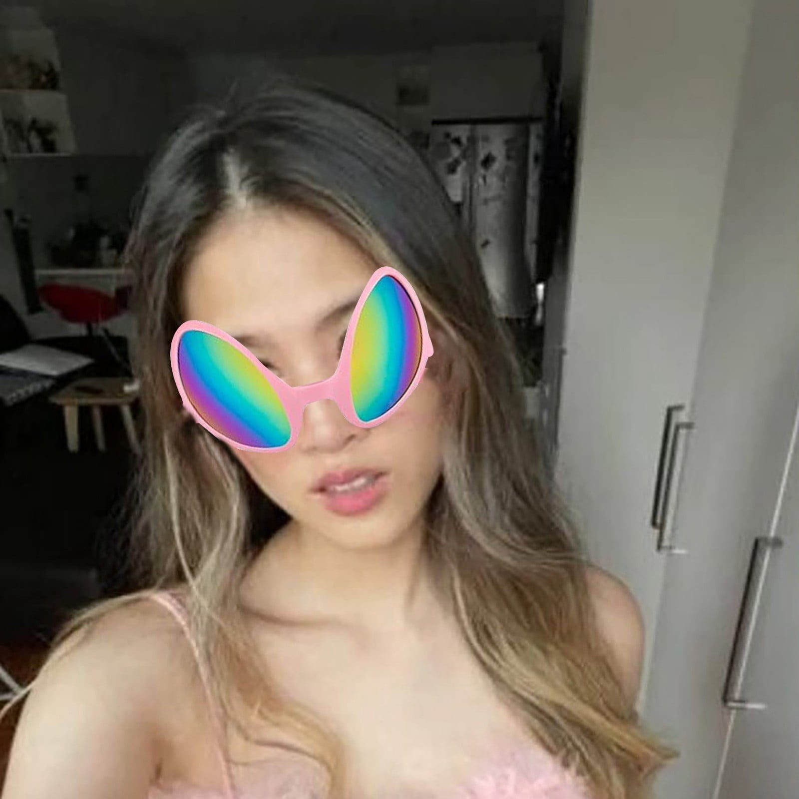 Linjieee Alien Funny Glasses Alternative Exaggerated Party Sunglasses