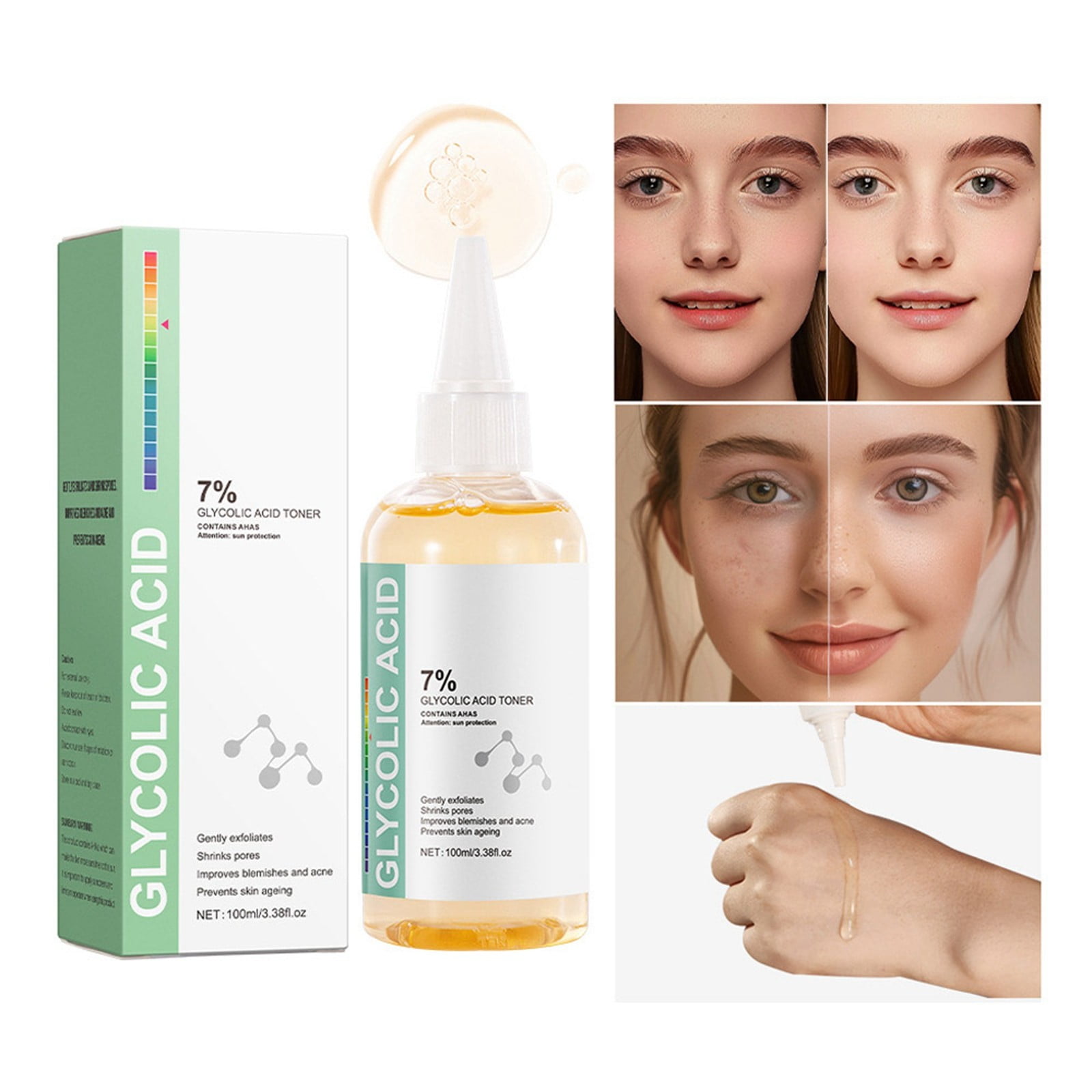 Linjieee Apply Lotion to Your Back Sticky for Face Makeup Oil Face Younger Skin 7 Te 7 Glycolic