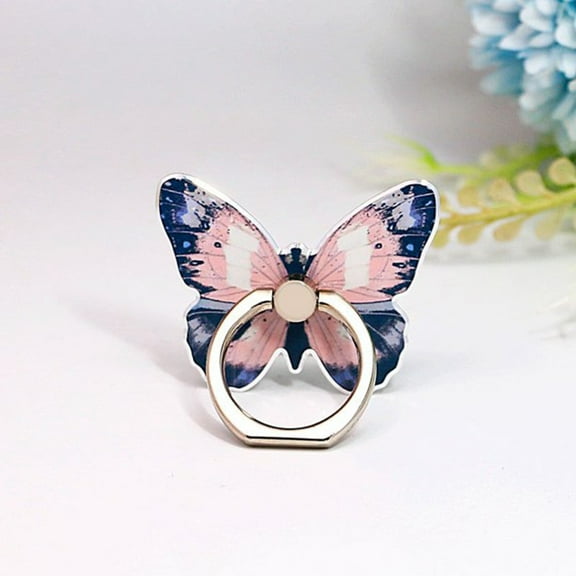 Linjieee Beautiful Butterfly Mobile Phone Bracket 360°Rotation Phone Ring Holder Stand Ring Hand Grip With Knob Loop Scooter Phone Holder Wearable Phone Mount over Head Tripod