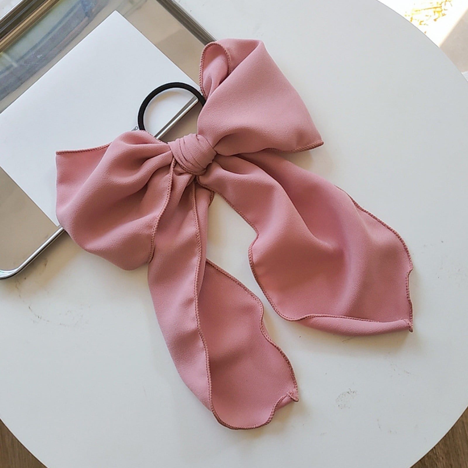 Linjieee Bow Knot Hair Rope Simple And Cute Fabric Streamer Ponytail
