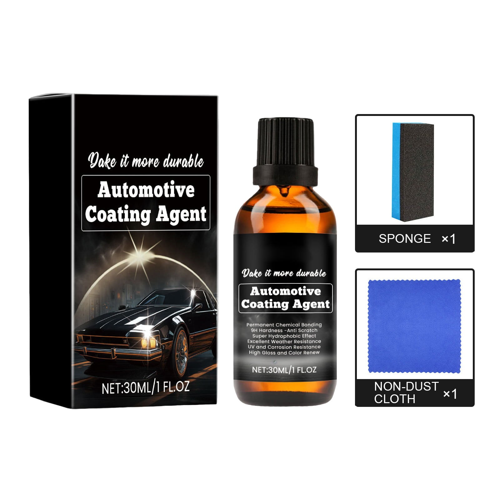Linjieee Car Nano Coating Agent Gloss Enhancer & Stain Auto Paint 30ML Solution With Sponge