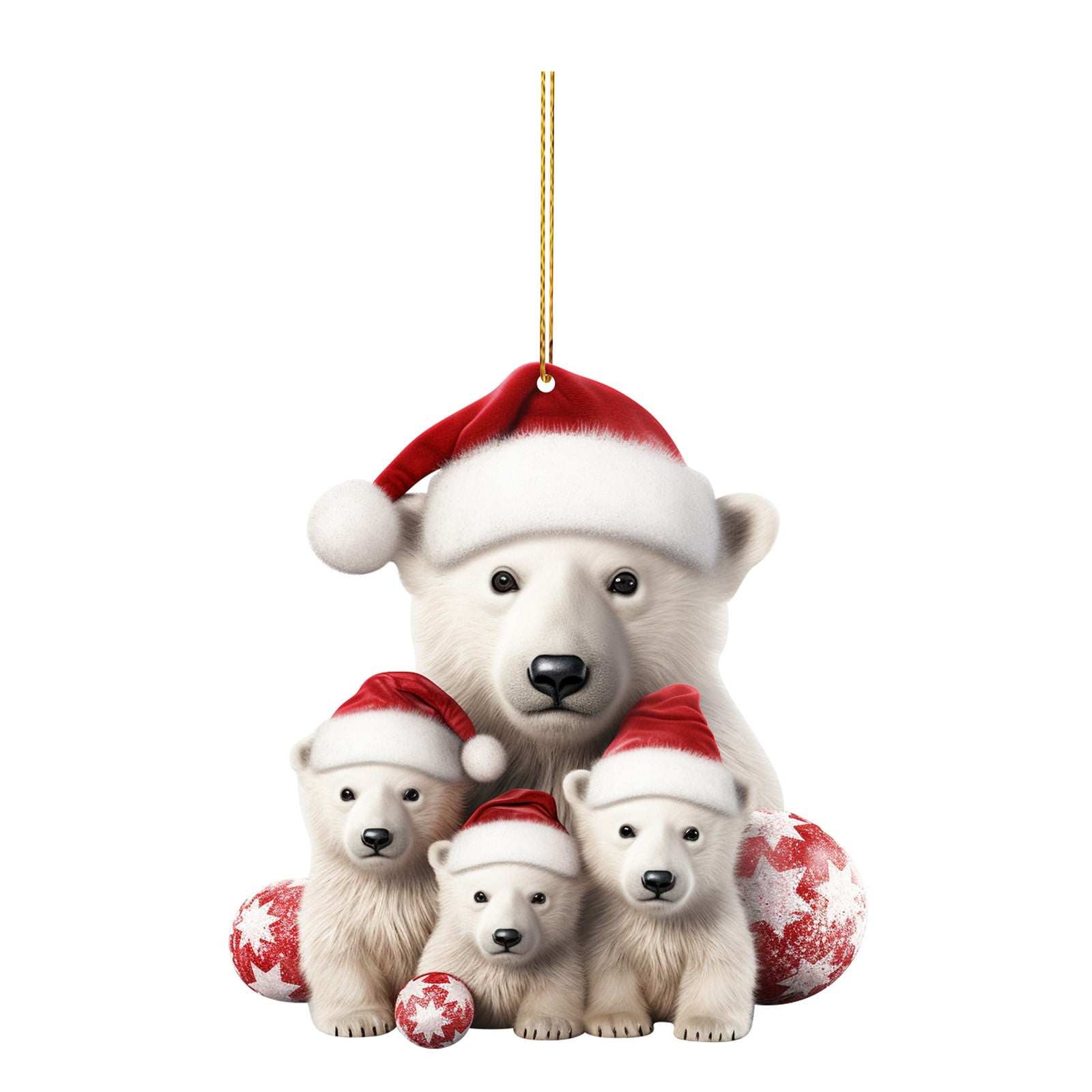 Linjieee Christmas Polar Bear Acrylic Pendant Christmas Decoration ...