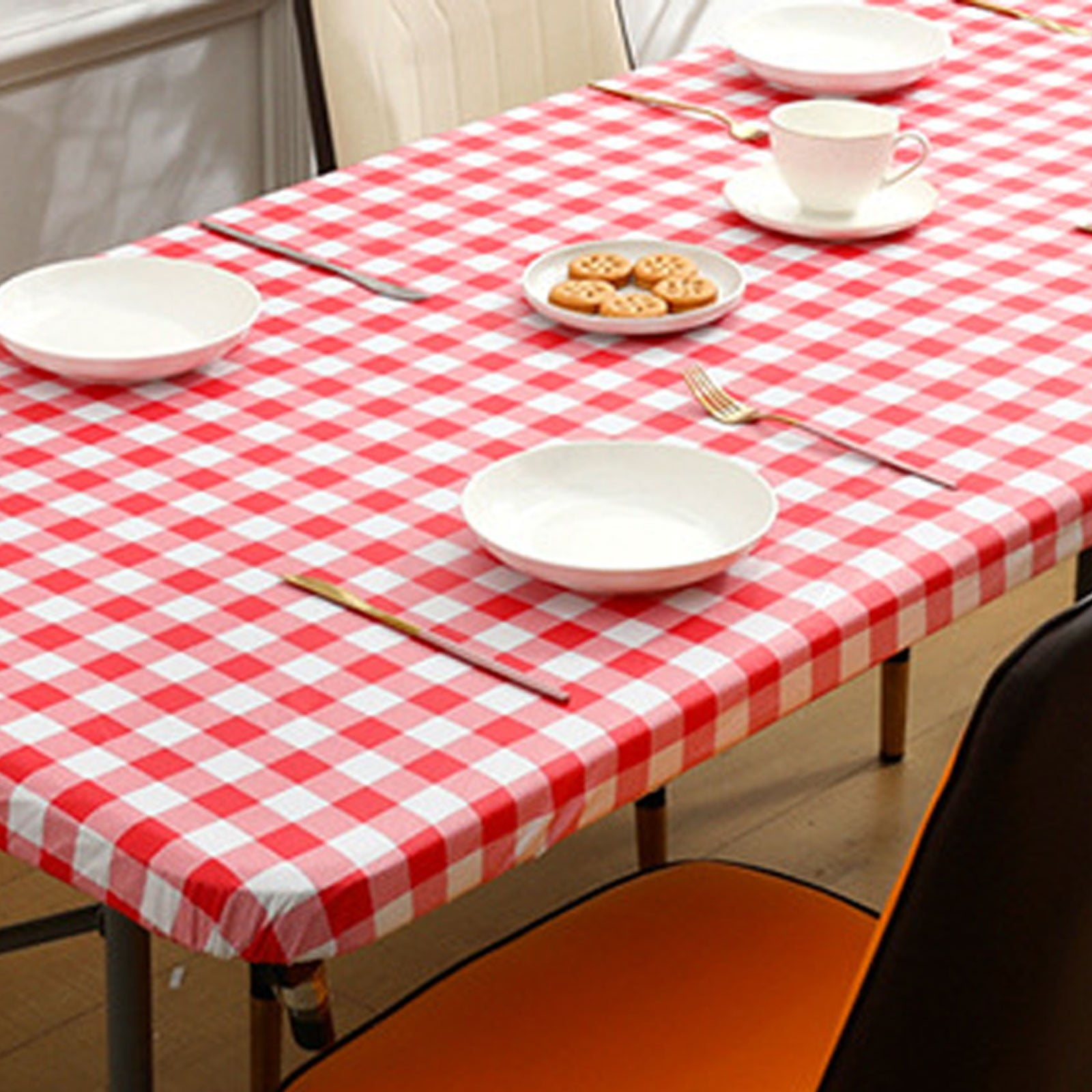 Linjieee Cloth Elastic Fitted Tablecloths For 6 Foot Rectangle Tables