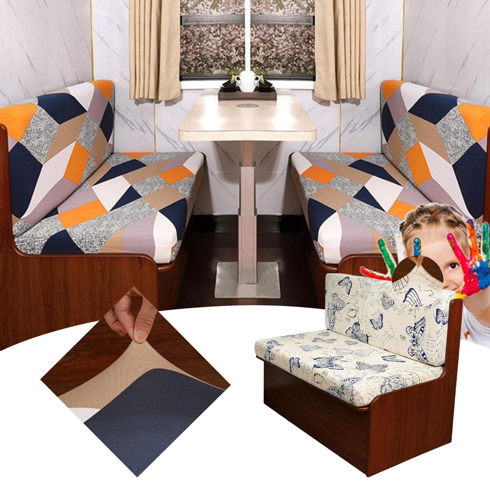 Linjieee Cushion Covers Printed Elastic Cushions for Bedsores Airplane Seat Cushion for
