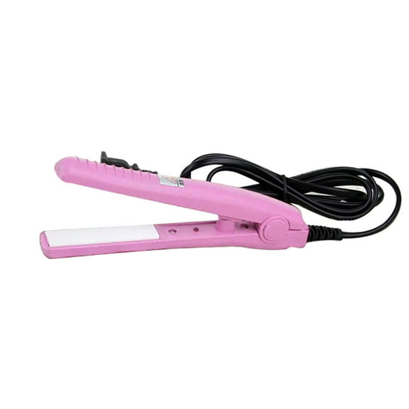 Linjieee Mini Travel Woman Ceramic Portable Ceramic Hair Straightener Pink Short Hair Straightener Heat