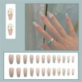 Linjieee On Nails French Heart And Bowknot Pattern 3dfake Nails With