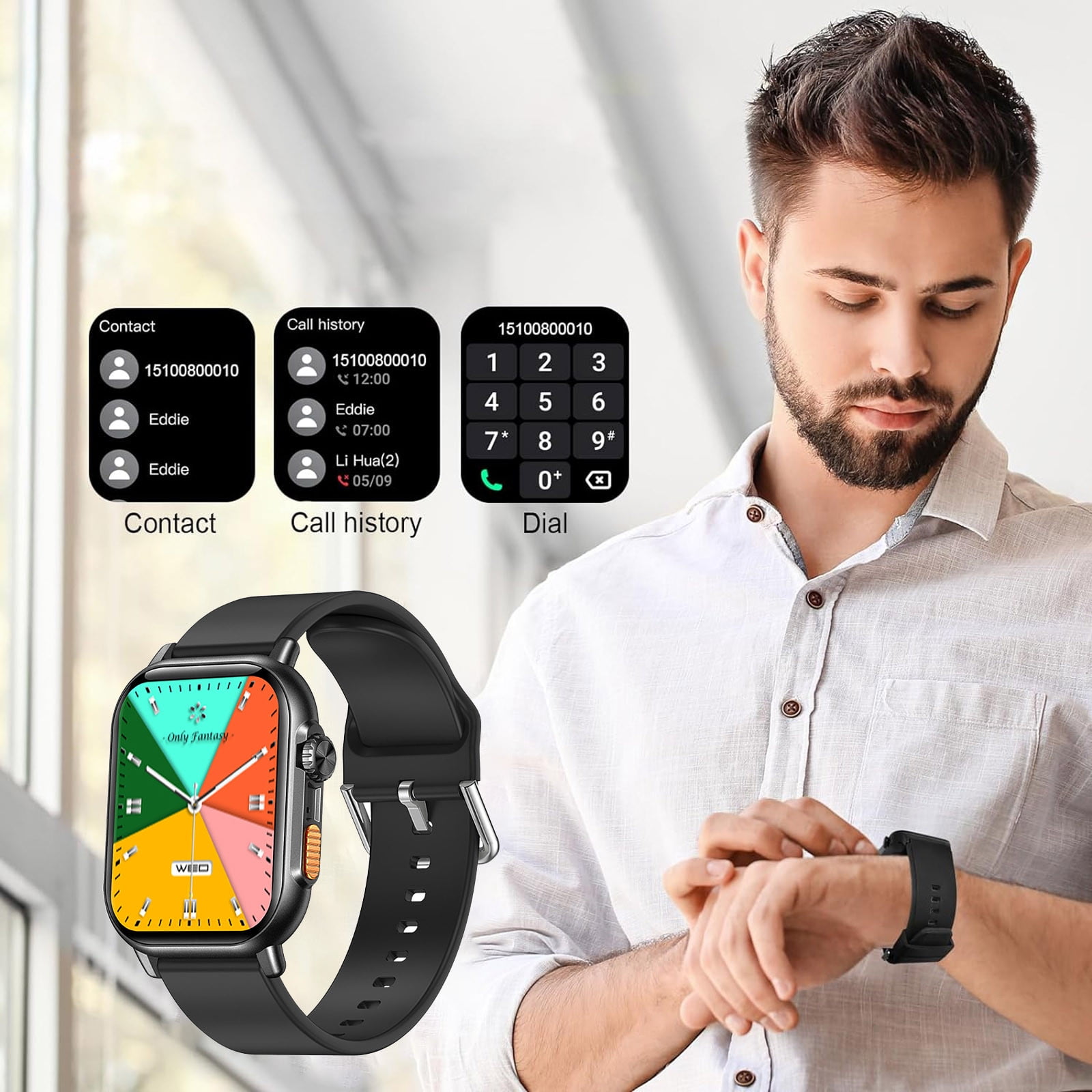 Linjieee Smart Watch for Toddlers 1 3 Lt04 Watch Scan Watch Kids Smart Watch Phone for Students Smart Watch For Men Women Today The Newest Smartwatch Water Proof Watch Large Screen Advanced Calling Wa...