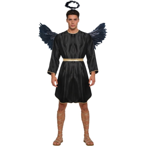Linjinx Angel Fancy Dress Men White Angel Outfits with Wings And Hair ...