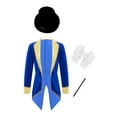 thumbnail image 1 of Linjinx Boys Girls Tuxedo Outfit Festival Long Sleeve Tailcoat Jacket With Royal Blue 14, 1 of 7
