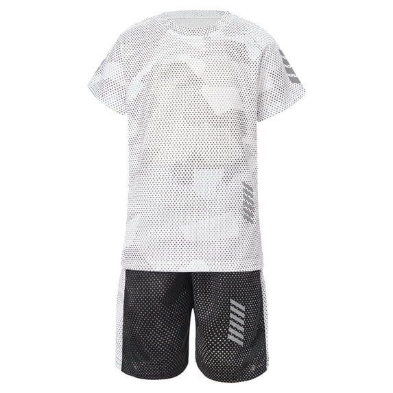 Linjinx Boys Soccer Sports Training Uniforms Kids Youth Athletic Football Jersey Shirt and Shorts Kit White 150