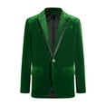 thumbnail image 1 of Linjinx Boys Velvet Blazer Suit Jacket One Button Lapel Sport Coat Wedding Formal Tuxedo Outerwear Dark Green 16, 1 of 5