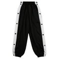 thumbnail image 1 of Linjinx Children Boys Fashion Sweatpants Side Split Press Button Contrasting Stripe Pants for Sport Black 140, 1 of 7