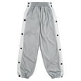 thumbnail image 1 of Linjinx Children Boys Fashion Sweatpants Side Split Press Button Contrasting Stripe Pants for Sport Gray 170, 1 of 6