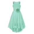 thumbnail image 1 of Linjinx Flower Girl Sleeveless Beaded High Low Dress Asymmetrical Chiffon Junior Bridesmaid Dress Mint Green 10, 1 of 4