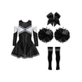 thumbnail image 1 of Linjinx Girls Kids Cheer Leader Outfit Fancy Party Dress Carnival Performance A Black&White 12, 1 of 5