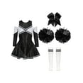 thumbnail image 1 of Linjinx Girls Kids Cheer Leader Outfit Fancy Party Dress Carnival Performance A White&Black 14, 1 of 5