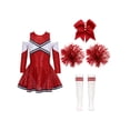thumbnail image 1 of Linjinx Girls Kids Cheer Leader Outfit Fancy Party Dress Carnival Performance B Red 8, 1 of 5