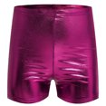thumbnail image 1 of Linjinx Girls Metallic Dance Shorts Cheerleading Dance Performance Hot Pants Athletic Gymnastics Hot Pink 140, 1 of 6