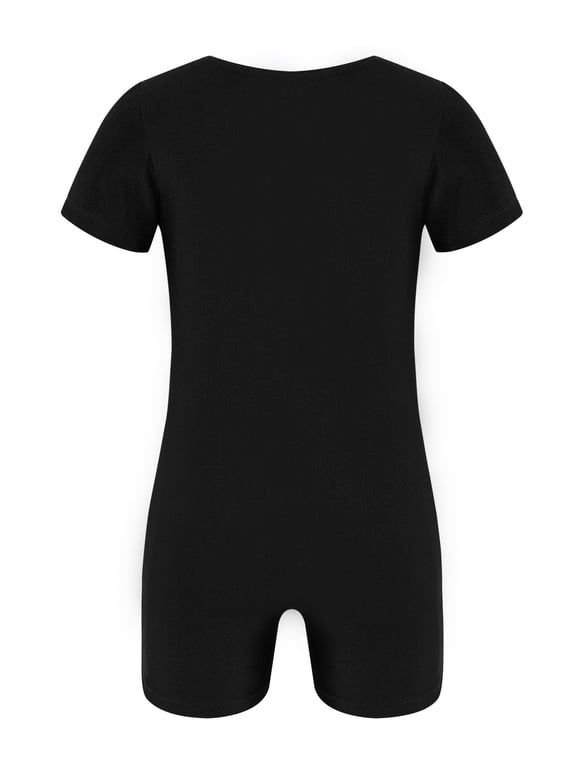 Kids Boys Girls Basic Slim Fit Ballet Dancewear Gymnastics Leotard Unitard Athletic Workout Black 6