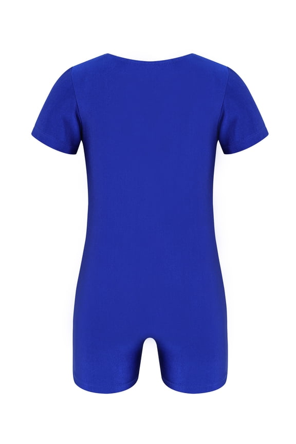 Kids Boys Girls Basic Slim Fit Ballet Dancewear Gymnastics Leotard Unitard Athletic Workout Royal Blue 4