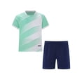 thumbnail image 1 of Linjinx Kids Boys Soccer Sports Jersey Athletic Shirts with Elastic Shorts Set Football Training Mint Green XXS, 1 of 7