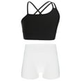 thumbnail image 1 of Linjinx Kids Girls 2 Piece Sport Outfit Sleeveless Crop Tank Top And Shorts Set Dance Gymnastics Black&White 12, 1 of 5
