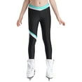 thumbnail image 1 of Linjinx Kids Girls Figure Skating Pants High Waist Ice Skating Leggings Gym Yoga Slim Fit Bottoms Blue Green 6, 1 of 6