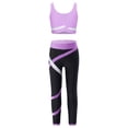 thumbnail image 1 of Linjinx Kids Girls Sleeveless Tank Top Vest with Color Block Leggings Set Gymnastics Dance Skating Light Purple 10, 1 of 6