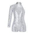 thumbnail image 1 of Linjinx Kids Girls Sparkling Shiny Gymnastic Dance Leotards Biketard Jumpsuit with Shorts Dancewear Silver 14, 1 of 7
