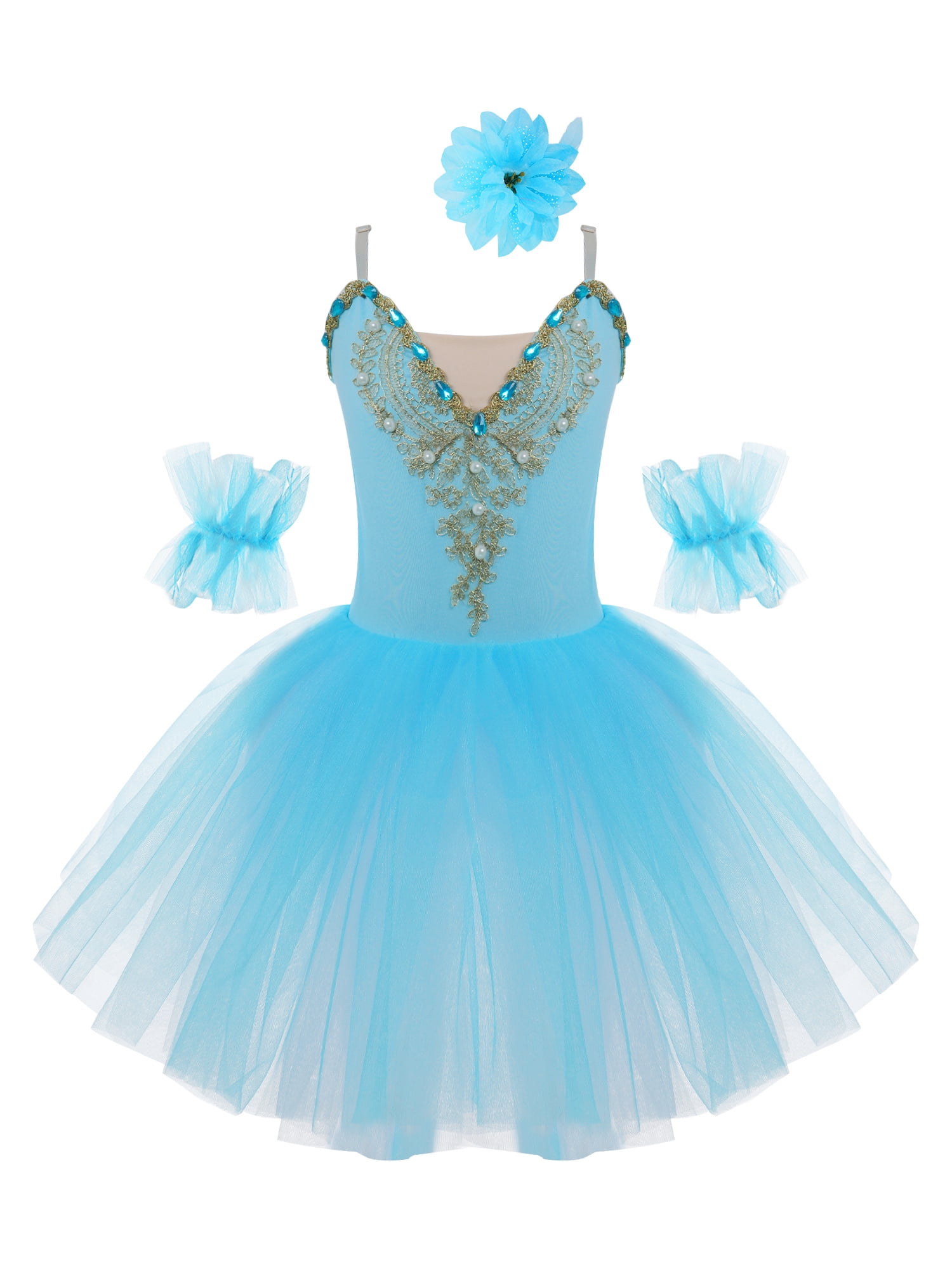 Linjinx Kids Girls Swan Lake Dance Camisole Skirted Leotard Ballet Tutu ...