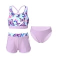 thumbnail image 1 of Linjinx Kids Girls Tankini Swimsuit Beach Sports Bikini 3 Pieces Swimwear Surfing Bathing Suit Purple 16, 1 of 7