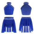 thumbnail image 1 of Linjinx Lyrical Dance Dress for Girls Ballroom Outfit Modern Dance Outfits Crop Top with Skirt Set Blue 6, 1 of 7