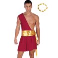 thumbnail image 1 of Linjinx Men's 2Pcs Festival Ancient Greek God Toga Outfit and Headwear Set for Toga Party Burgundy L, 1 of 6