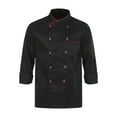 thumbnail image 1 of Linjinx Unisex Men's Classic Chef Coat Jackets Double-breasted Kitchen Chef Uniforms Shirts Top Black Long Sleeve L, 1 of 7
