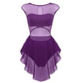 thumbnail image 1 of Linjinx Women Girl's Lyrical Ballet Leotard Contemporary Dance Costumes Latin Dance Outfits Mesh Dark_Purple XL, 1 of 7