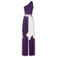 thumbnail image 1 of Linjinx Women Praise Dance Outfit One Shoulder Liturgical Worship Overlay Dress with Palazzo Pants Purple XXL, 1 of 6