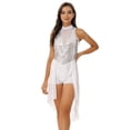 thumbnail image 1 of Linjinx Women's High-Low Ballet Dance Dress Sleeveless Gymnastics Leotard Ballerina Sequins Dancewear White XXL, 1 of 7