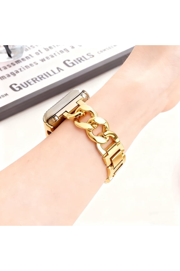 Link Bracelet for Apple Watch, Adjustable, Apple Watch Replacement Band, Fits Series 11/10/9/8/7/6/5/4/3/2/SE/Ultra Clover Simple and Stylish Compatible with 38mm40mm41mm42mm44mm45mm 46mm49mm Women's
