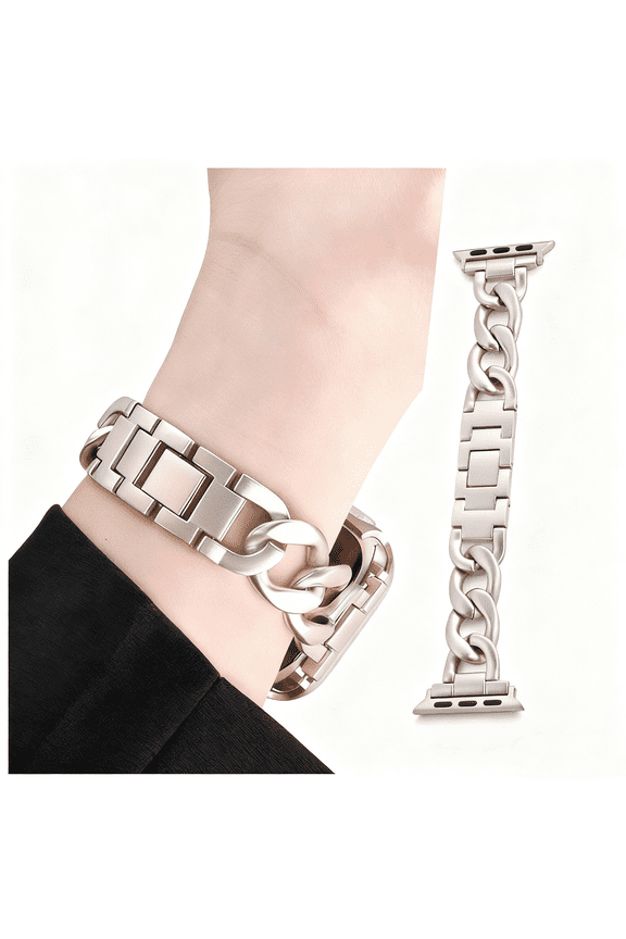Link Bracelet for Apple Watch, Fits Series 11/9/8/7/6/5/4/3/2/SE/Ultra, Simple and Stylish Compatible with 38mm 40mm 41mm 42mm 44mm 45mm for Women