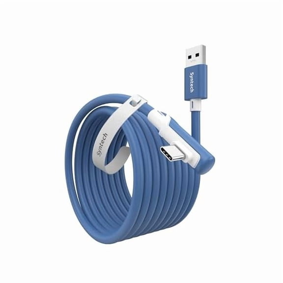 Link Cable 16 FT Compatible with Meta Quest 3S/Oculus Quest 3, Quest2/Pro/Pico4 Accessories and PC/SteamVR, High Speed PC Data Transfer, USB 3.0 to USB C Cable for VR Headset, Elemental Blue