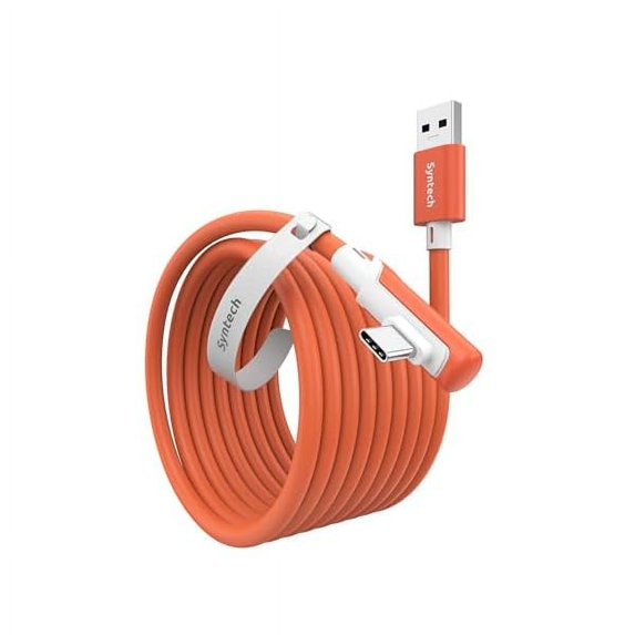 Link Cable 16 FT Compatible with Meta Quest 3S/Oculus Quest 3, Quest2/Pro/Pico4 Accessories and PC/SteamVR, High Speed PC Data Transfer, USB 3.0 to USB C Cable for VR Headset, Blood Orange