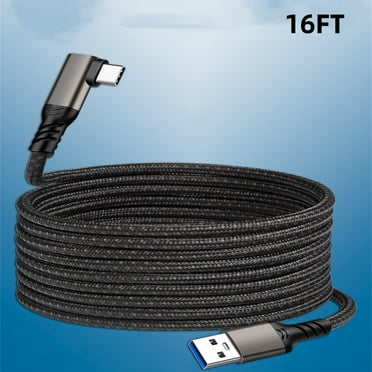 Link Cable 16FT/5M,Flopad Nylon Braided High Speed Data Transfer & Fast Charging Cable Compatible for VR Headset and Gaming PC