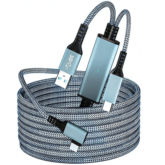 Link Cable 16FT for Meta/Oculus Quest 3S/3/2, 16FT Charging Cable Link, Connects Quest 3s and PC, 3 in 1 USB C Charging While Playing All Day, Providing Sufficient Power for VR Headsets