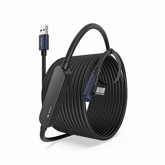 Link Cable 26 FT with Signal Booster Compatible with Meta/Oculus Quest 3, Quest2/Pro/Pico4 Accessories and PC/SteamVR, High Speed Data Transfer, USB 3.0 to USB C Cable for VR Headset, Black
