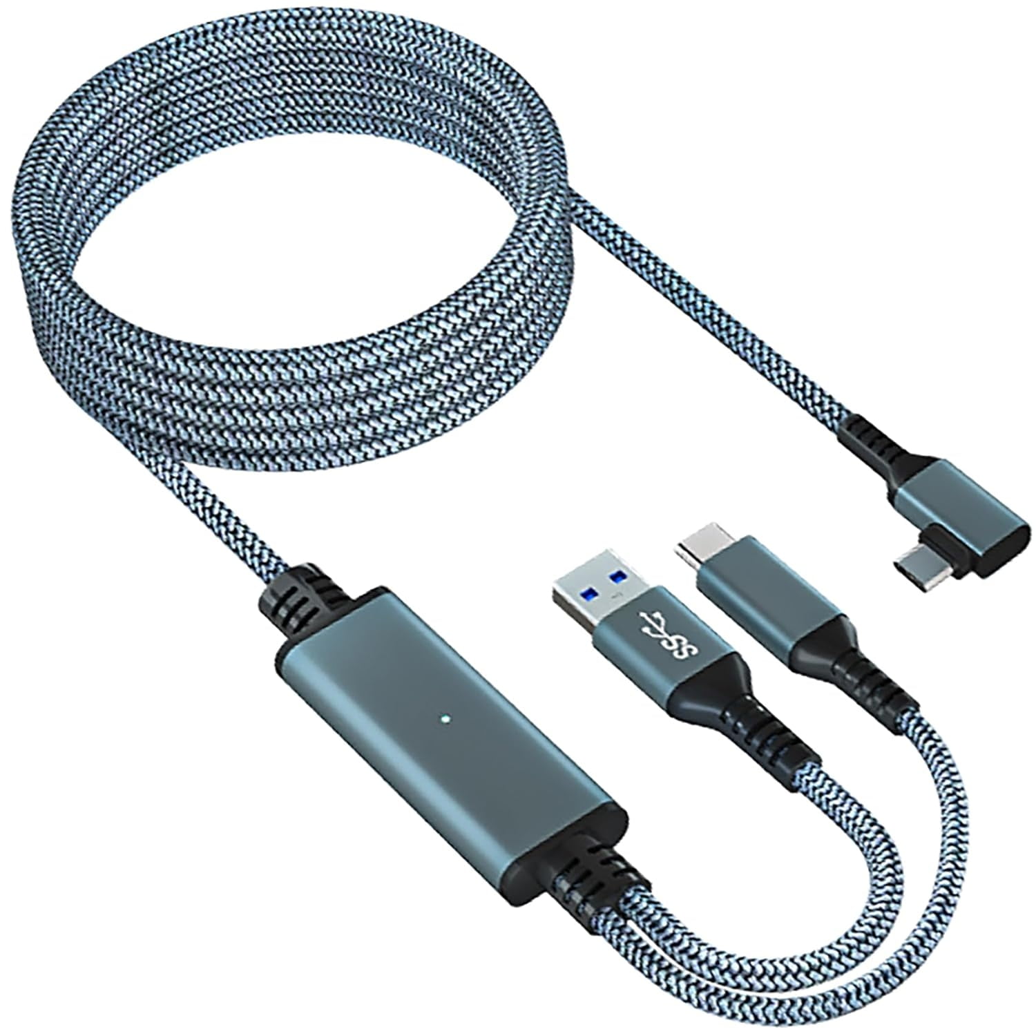 Link Cable 5m for Meta Quest 3, Quest 2/Pro Accessories, 3 in-1 Charging While Playing All Day, with USB C Sufficient Power for VR Headset