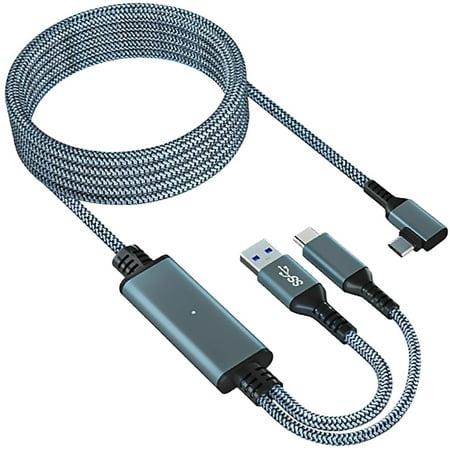 Link Cable 5m for Meta Quest 3, Quest 2/Pro Accessories, 3 in-1 Charging While Playing All Day, with USB C Sufficient Power for VR Headset