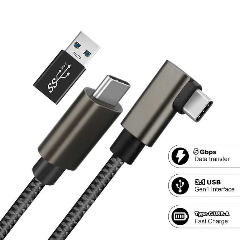 Link Cable for Oculus Quest 2, TSV 16ft VR Headset Cable Fit for Oculus  Quest 2/1, USB 3.0 Type C to C High-Speed Data Transfer Charging Cable,  Extension Charger Cord for Virtual