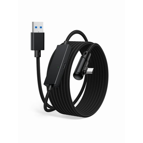 Link Cable with Charging Port for Meta Quest 3/3s/2 PC Steam VR Accessories, 2.5Gbs USB C Data Cable PC to PC for VR Headset